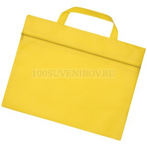 Фото Промо-сумка для документов БЕРН на молнии под брендирование, 38,5 х 30 см (желтый)