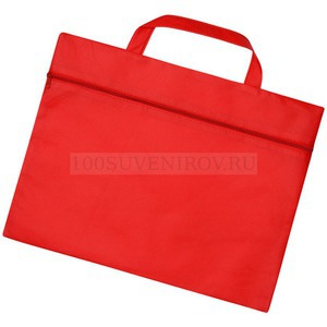 Фото Промо-сумка для документов БЕРН на молнии под брендирование, 38,5 х 30 см (красный)