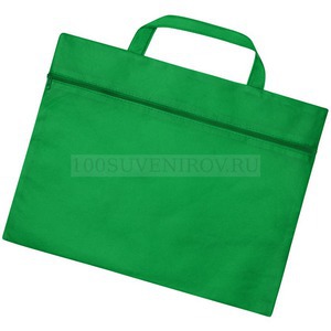 Фото Промо-сумка для документов БЕРН на молнии под брендирование, 38,5 х 30 см (зеленый)