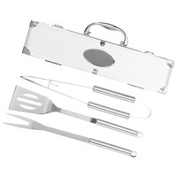Набор для барбекю в кейсе: лопатка, щипцы, вилка и набор для барбекю и шашлыка в кейсе