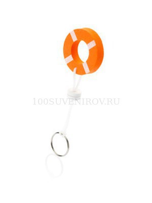 Фото Брелок нетонущий в форме спасательного круга (оранжевый, белый)