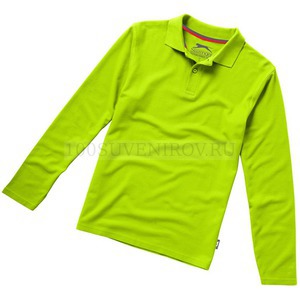 Фото Рубашка поло "Point" мужская с длинным рукавом, зеленое яблоко «Slazenger», L