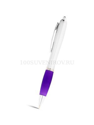 Фото Ручка шариковая "Nash", серебряный/фиолетовый, черные чернила «Scripto» (пурпурный, серебристый)