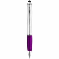 Ручка-стилус шариковая "Nash", серебристый/пурпурный