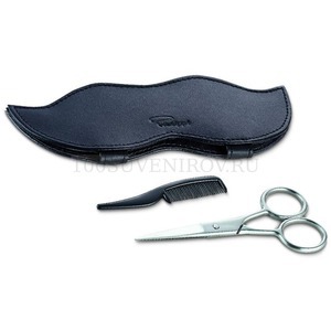 Фото Компактный мужской набор для ухода за бородой и усами Moustache: расческа, ножницы  «Philippi»