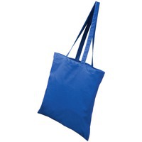 Хлопковая сумка CAROLINA, 100 г/м2, с длинными ручками, 60 см, размер 38 х 42 см, ярко-синий