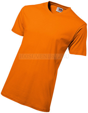 Фото Футболка "Heavy Super Club" мужская с V-образным вырезом (оранжевый) XL
