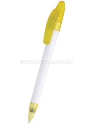 Фото Ручка шариковая матовая Celebrity Эвита, белая/желтая (белый матовый, желтый)
