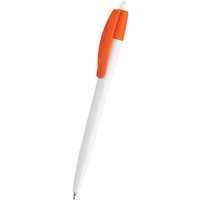 Ручка шариковая пластиковая Celebrity Пиаф, белая/оранжевая
