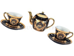 Фото Чайный набор на 2 персоны из серии "Императорская коллекция" (золотистый,черный)