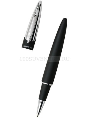 Фото Металлическая ручка роллер Cerruti 1881 модель Leisure в тубусе черная с серебром