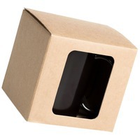 Коробка для кружки Window с окном, крафт и изготовление подарочной упаковки