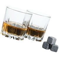 Подарочный набор Whisky Style 2.0: 2 бокала-хайбола для виски (360 мл), 9 камней для охлаждения напитка, бархатный мешочек для удобного хранения камней в подарочной коробке