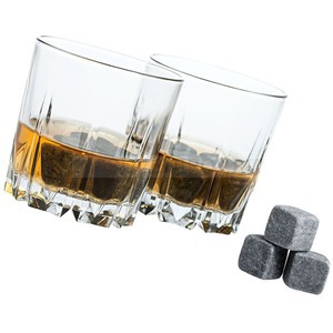 Фото Набор Whisky Style 2.0: 2 бокала-хайбола для виски (360 мл), 9 камней для охлаждения напитка, бархатный мешочек для удобного хранения камней в подарочной коробке