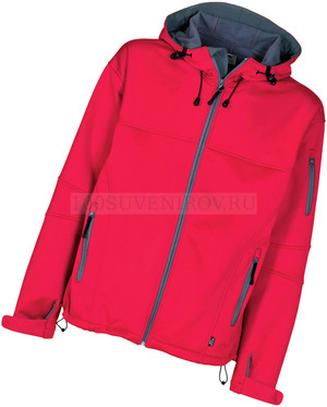 Фото Куртка "Soft shell" женская (красный, серый) XL