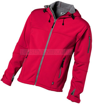 Фото Куртка "Soft shell" мужская (красный, серый) XL