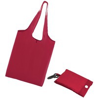 Сумка модная для покупок Shopping; красный; 41х38х0,2 см (в сложенном виде 8,5х12х1см); нейлон и современные аксессуары с молнией