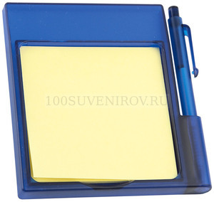 Фото Подставка на магните с бумажным блоком и ручкой, синий