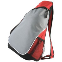 Рюкзак фирменный треугольный на одно плечо с одним отделением и 1 сетчатым карманом, красный и классический товар