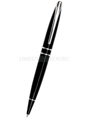 Фото Ручка шариковая Cerruti 1881 модель Silver Clip в тубусе черная с серебром (черный, серебристый)