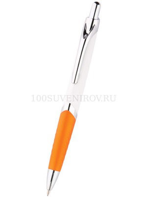Фото Ручка шариковая "Призма" белая/оранжевая (белый, оранжевый)