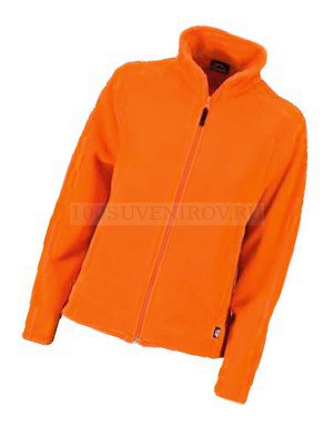 Фото Флисовый джемпер оранжевый из ткани на молнии, размер S