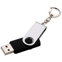 USB-флеш-карта черная из пластика на 16 Гб