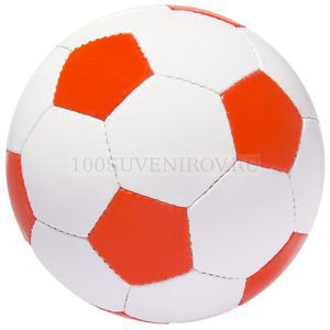 Фото Футбольный мяч бело-красный из кожи STREET