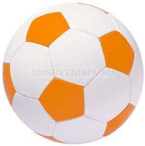 Фото Футбольный мяч бело-оранжевый из кожи STREET