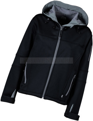 Фото Куртка "Soft shell" женская (черный, серый) XL