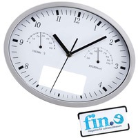 Изображение Часы настенные INSERT3, с термометром и гигрометром, белые