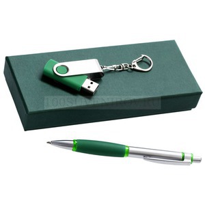 Фото Набор Notes: ручка и флешка, зеленый