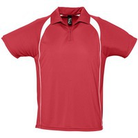 Спортивная рубашка поло PALLADIUM 140, красная с белым