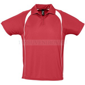 Фото Спортивная рубашка поло PALLADIUM 140, красная с белым «Sols», S–XXL