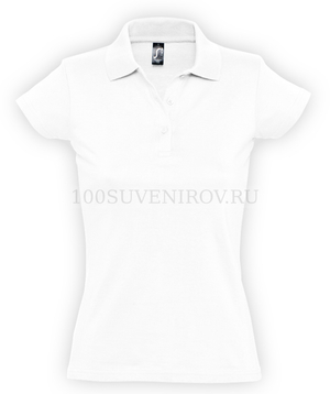 Фото Рубашка поло женская PRESCOTT 170, белая «Sols», S–L
