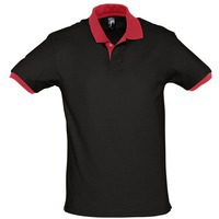 Мужская рубашка поло PRINCE 200, черная с красным