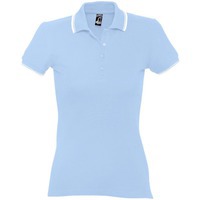 Рубашка поло женская PRACTICE 270, голубая с белым