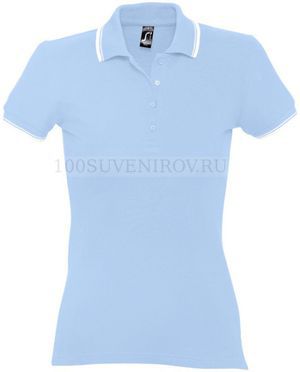 Фото Рубашка поло женская PRACTICE 270, голубая с белым «Sols», S–L