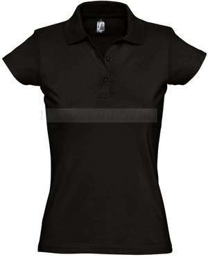 Фото Рубашка поло женская PRESCOTT 170, черная «Sols», S–L