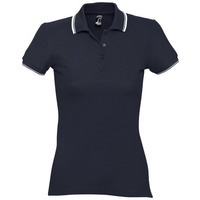 Рубашка поло женская PRACTICE 270, темно-синяя с белым