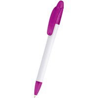 Ручка шариковая пластиковая матовая Celebrity Эвита белая/фиолетовая