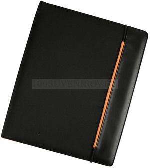 Фото Папка для документов с блокнотом (черный, оранжевый)