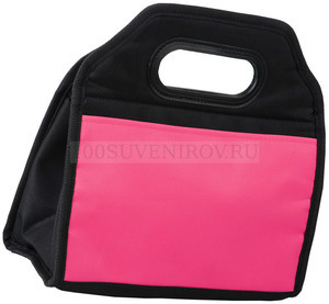 Фото Сумка-холодильник на 1 л с пластиковыми ручками (черный, розовый)