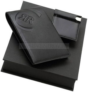 Фото Набор: портмоне, визитница с флеш-картой USB 2.0 на 4 Гб(Cerruti 1881) (черный)