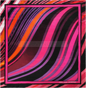 Фото Платок шелковый Jean-Louis Scherrer (Жан-Луи Шеррер) модель Hallucination (фиолетовый)