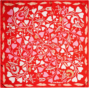 Фото Оригинальный шелковый платок красный CACHAREL