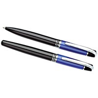 Набор Celebrity Кюри: ручка шариковая и ручка роллер в футляре, черный/синий