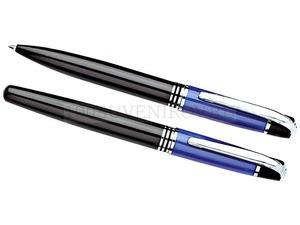 Фото Набор Celebrity "Кюри": ручка шариковая и ручка роллер в футляре, черный/синий
