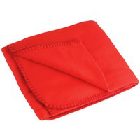Однотонный плед флисовый в рюкзаке, красный
