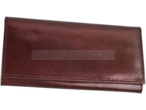 Фото Элегантное дамское портмоне из натуральной кожи с отделениями для коричневый банкнот из кожи, кредитных карт и монет